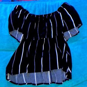 off the shoulder blouse .